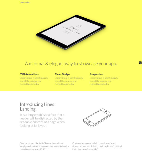 lineslanding bootstrap landing page template