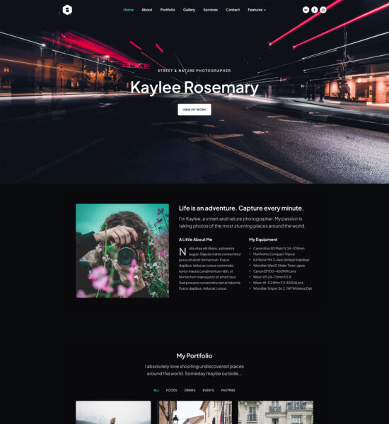 locus photography bootstrap template