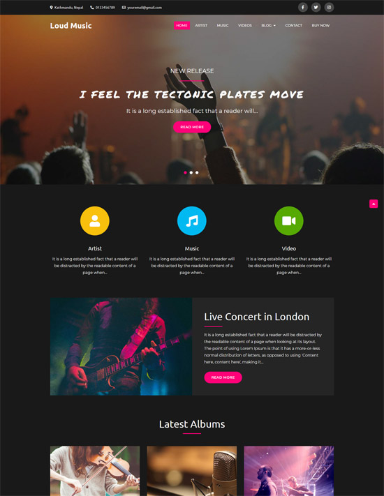 loud music free wordpress theme