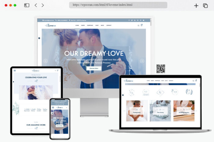 loveme customizable wedding website design