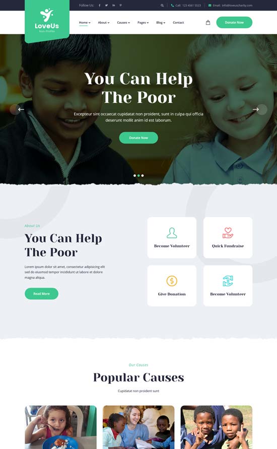 loveus charity nonprofit html template
