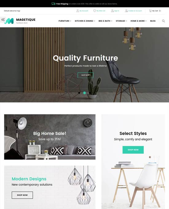 magetique furniture magento theme