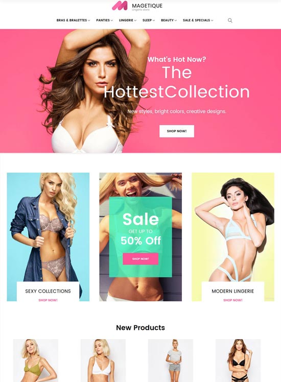 magetique lingerie free magento theme