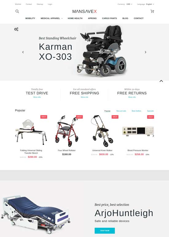 mansavex medical equipment prestashop theme