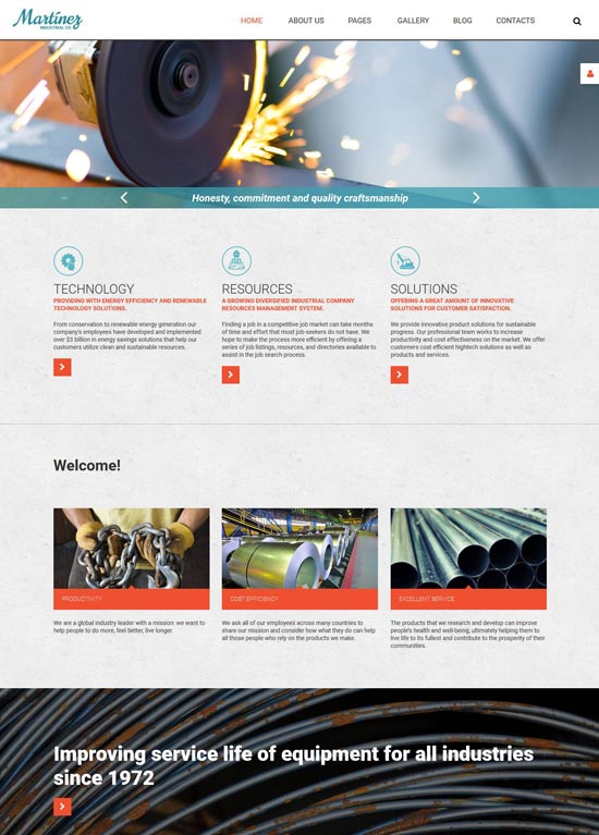 martinez industrial joomla template