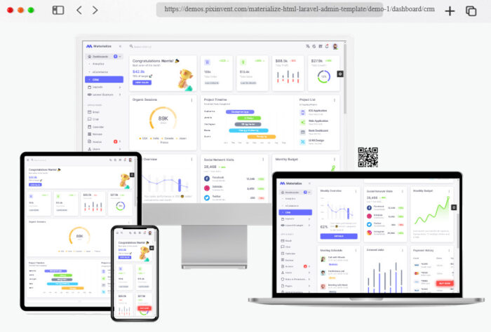 materialize laravel design admin template