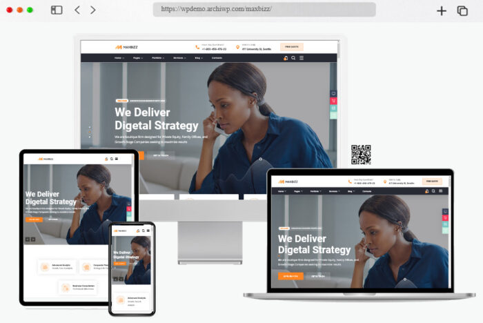 maxbizz financial elementor wordpress theme