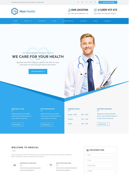 maxi health medical joomla template