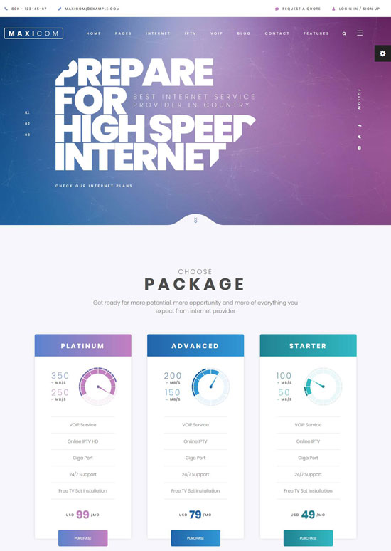 maxicom internet company html template