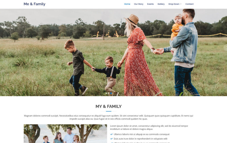 me family free bootstrap template