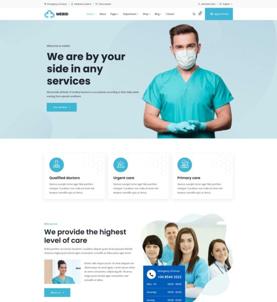 mebid medical health html template