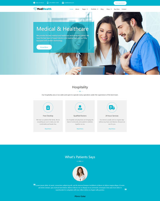 medihealth free health wordpress theme