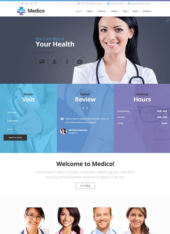 medico medical joomla template