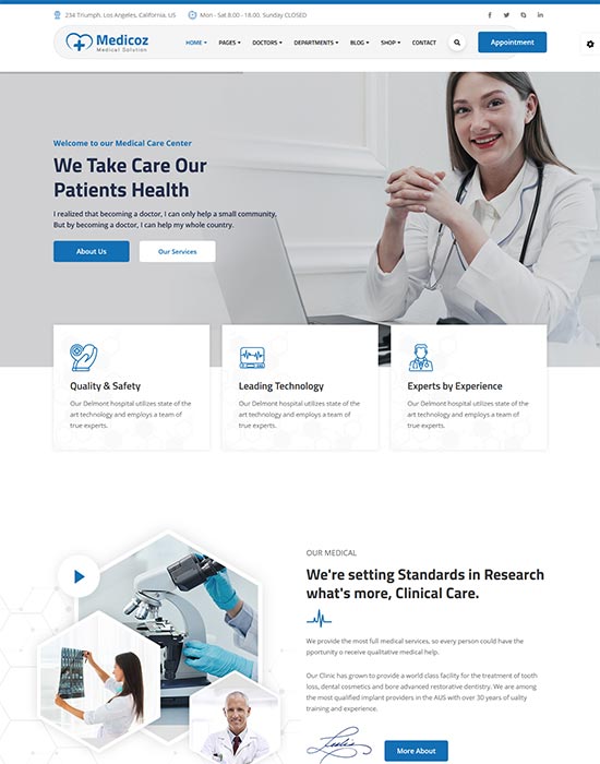 medicoz hospital html template