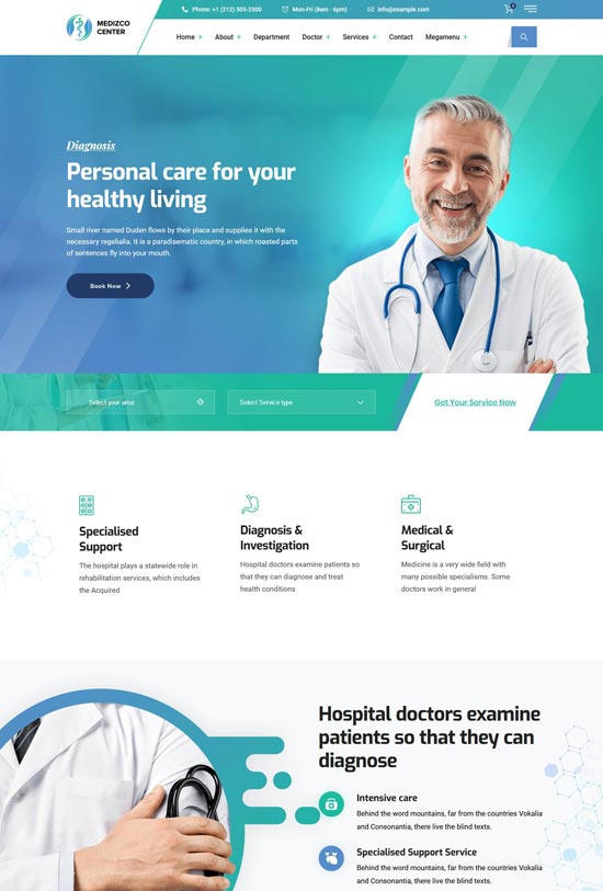 medizco health care clinic html template