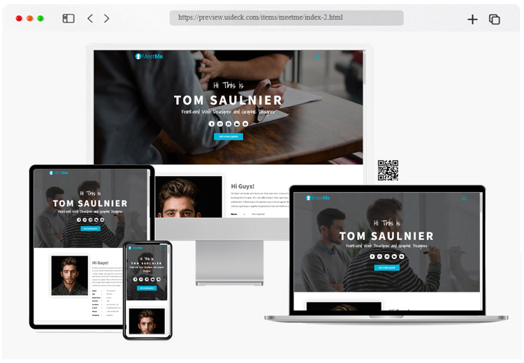 meetme free resume website template