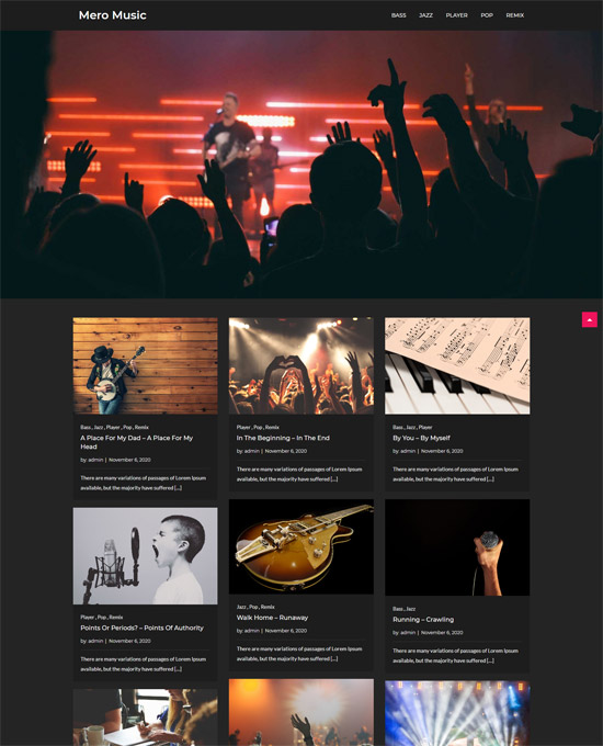 mero music free wordpress blog theme