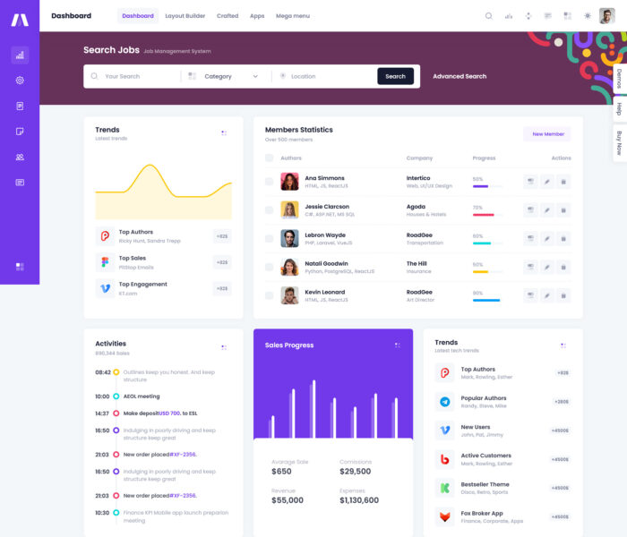 metronic react admin dashboard theme