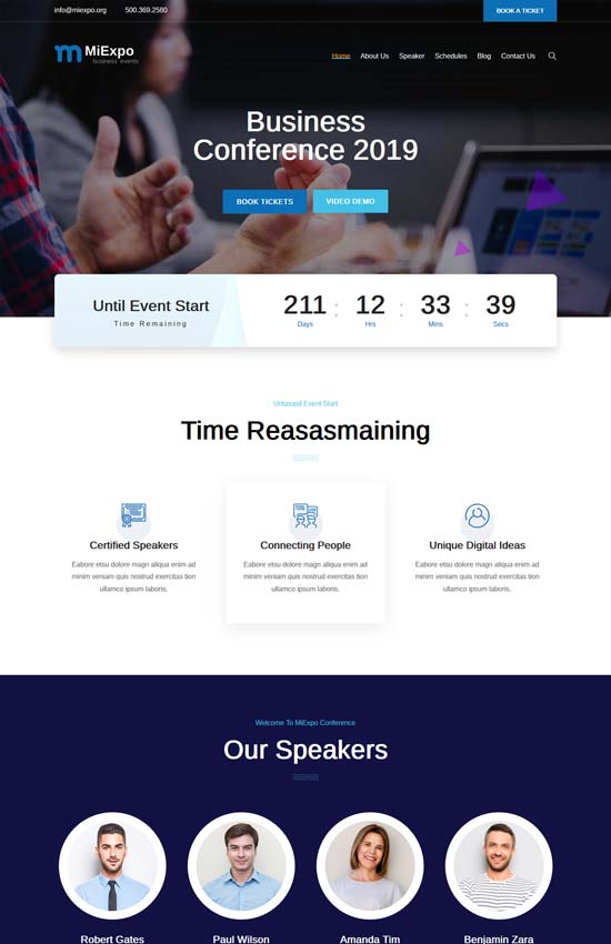 miexpo event conference wordpress theme