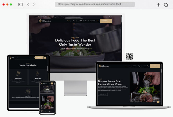millennium seo optimized restaurant website template