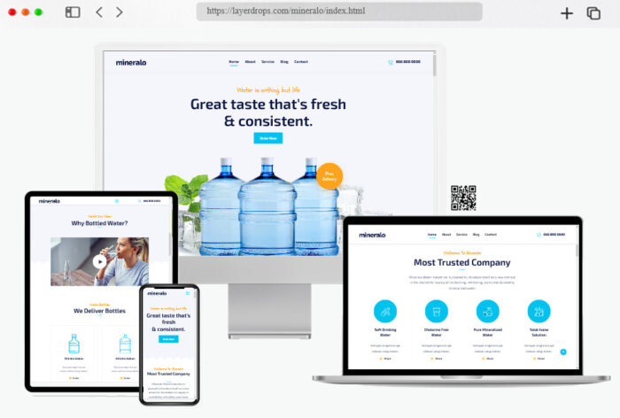 mineralo bottled water delivery service html template