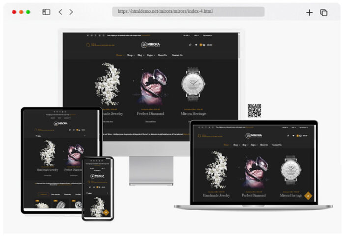 mirora jewelry store bootstrap template