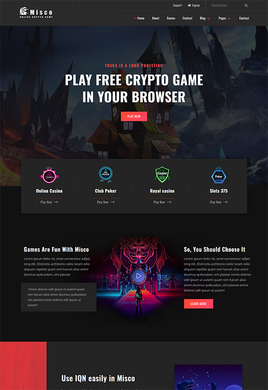 miscoo online cryptogaming html template