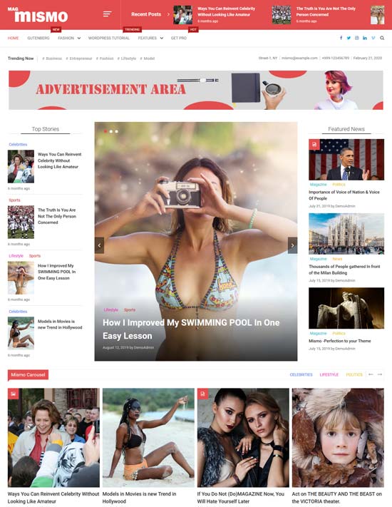 mismo free magazine theme