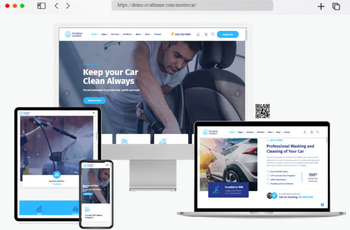 mister car wash service wordpress theme