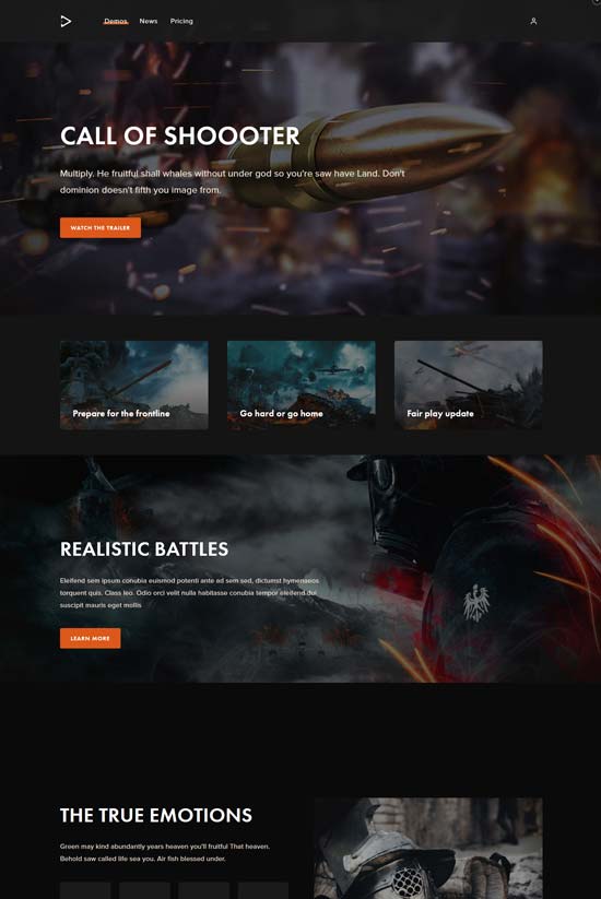 monsterplay gaming html template