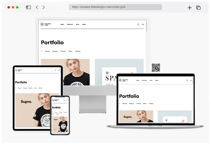 moonex react agency portfolio template