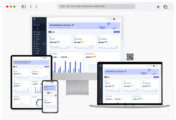 mosaic tailwind css admin dashboard template