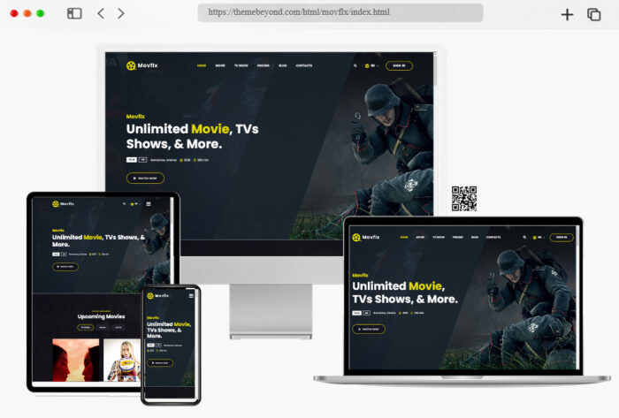 Vidstream - Movie & Tv Show Responsive Website template #167226