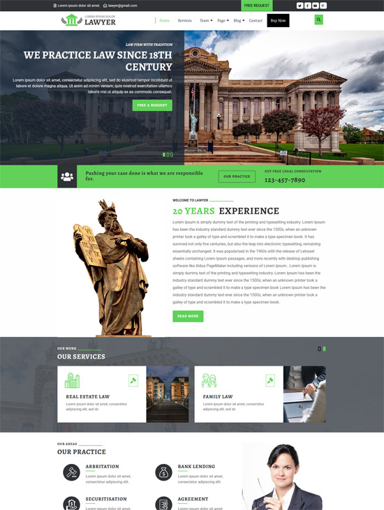 multipurpose lawyer free wordpress