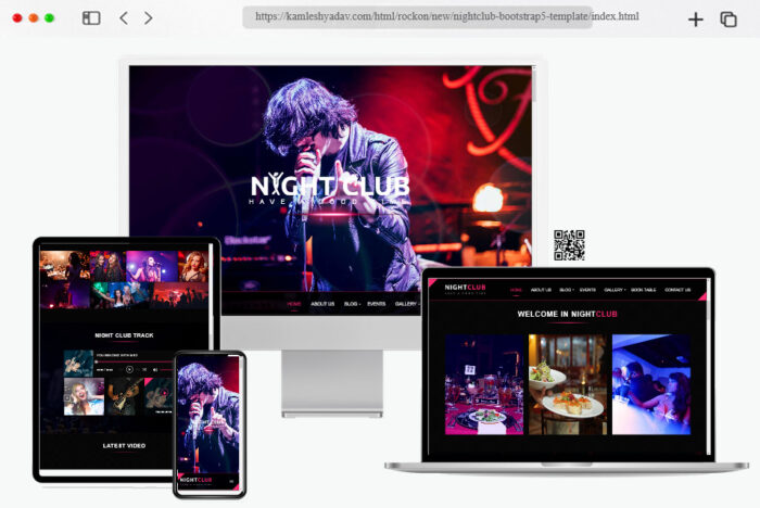 music club website html template