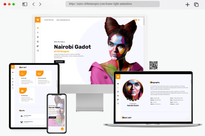 nairo designer personal website template
