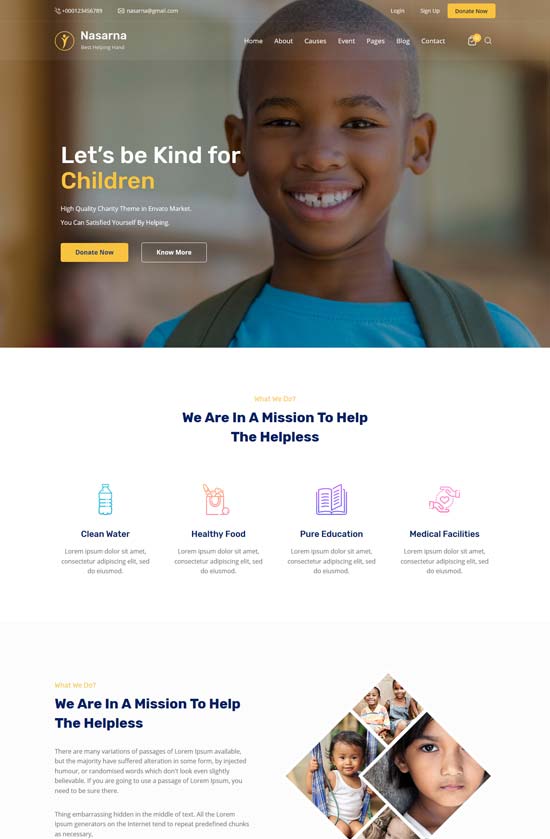 nasarna charity nonprofit html template