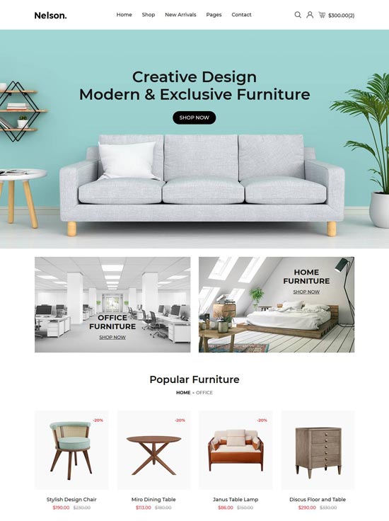 nelson furniture bootstrap template