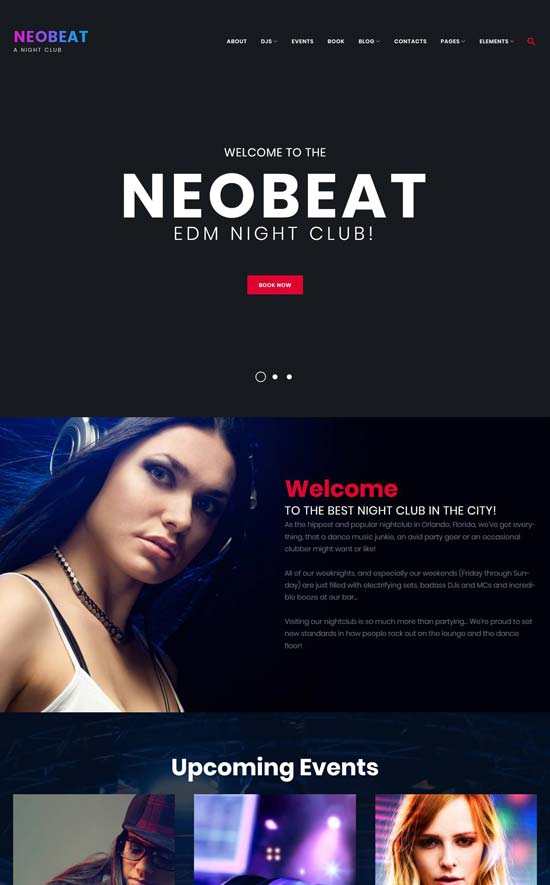neobeat night club wordpress theme
