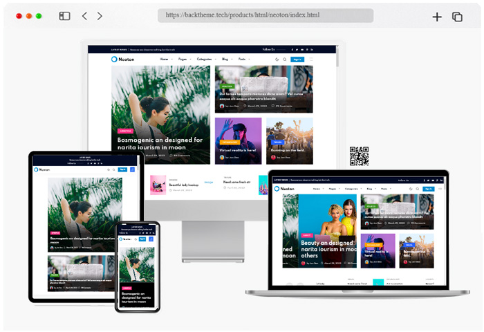 neoton magazine-style blog template