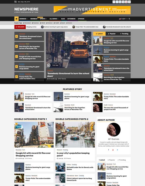 newsphere free magazine wordpress theme