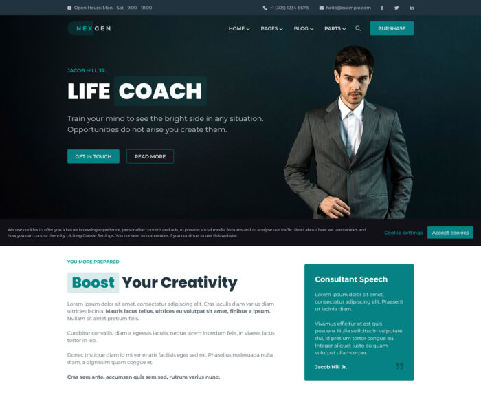 nexgen consulting bootstrap html template