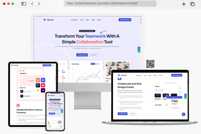 nioland saas app landing page html template