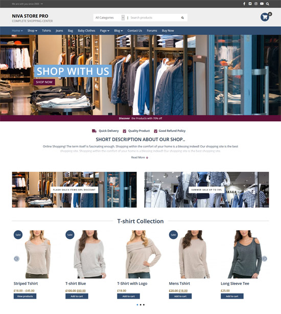 niva store free woocommerce theme