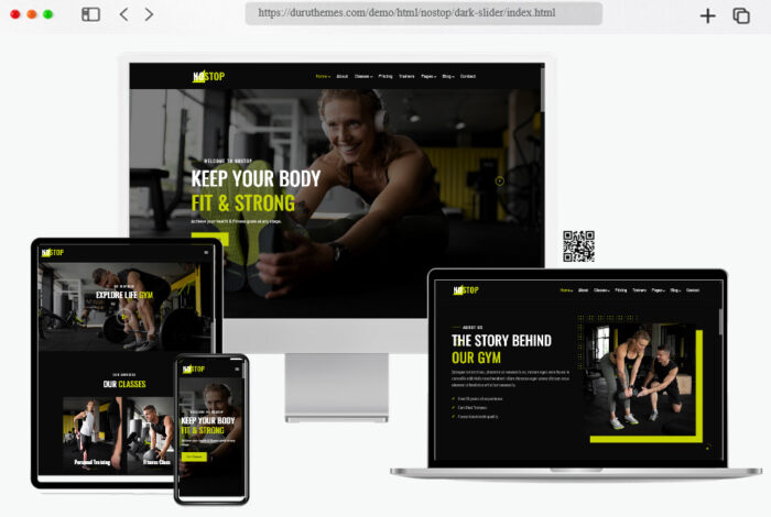 nostop gym website design