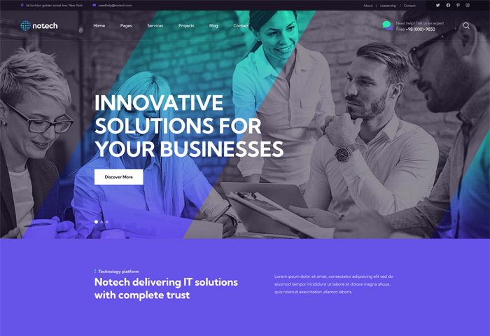 notech it solutions services wordpress theme