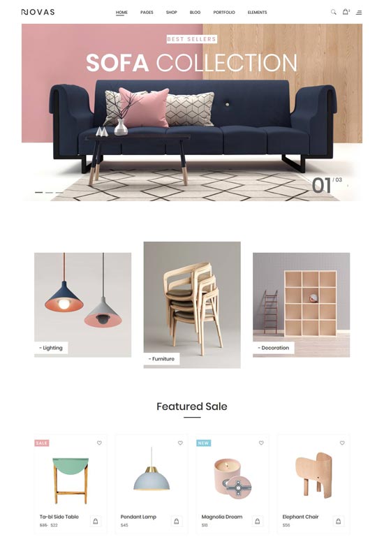 novas furniture store html template