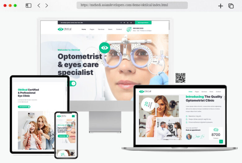 oktilcal optometrist eye care html template
