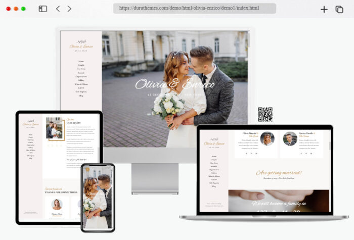olivia enrico mobile friendly wedding website
