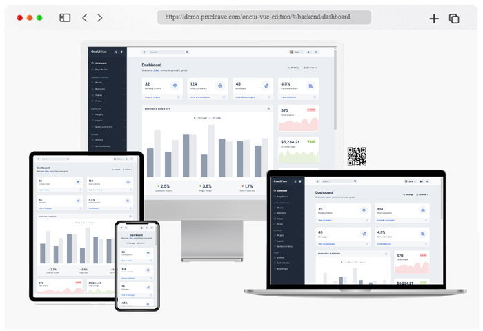 oneui vue edition admin dashboard template